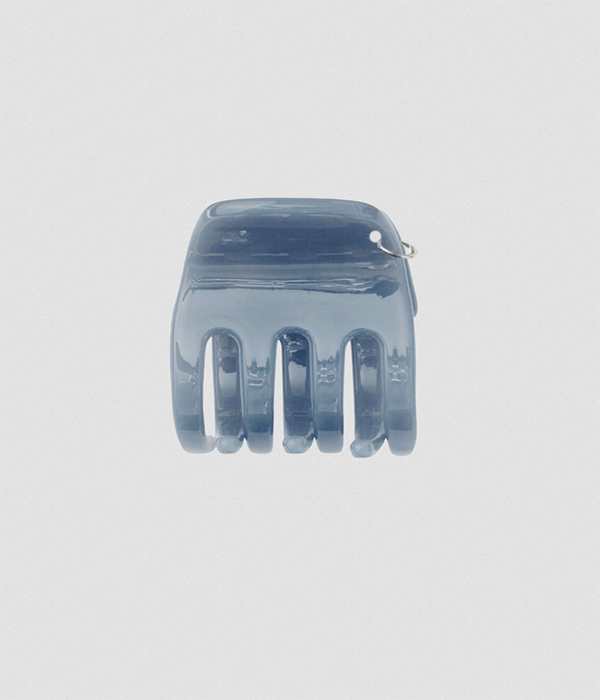 Small Hair Claw Clip â€” Pacific With SILVER Charm Ring