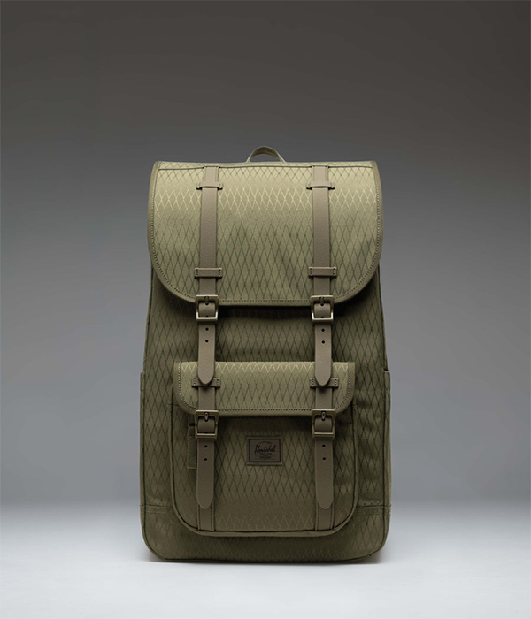 Herschel Little America Backpack in Ivy Green Diamond