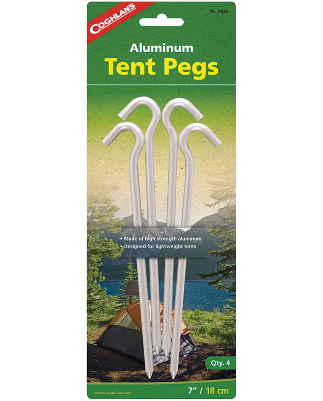 Alum Hooked Tent Peg 7" 4 PK