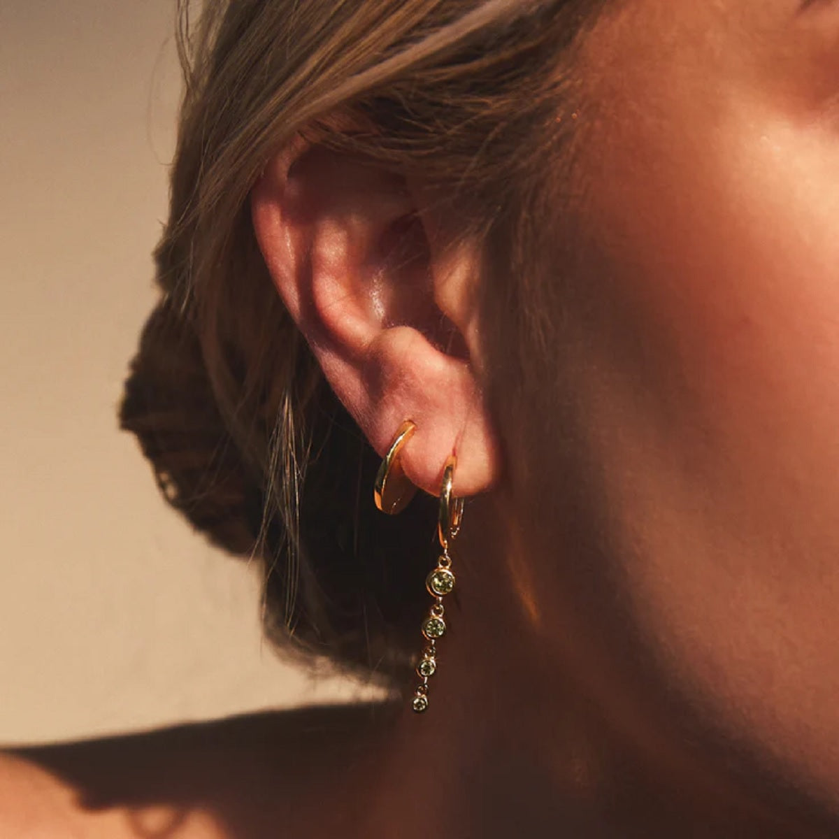 Womens Groove Earrings Gold