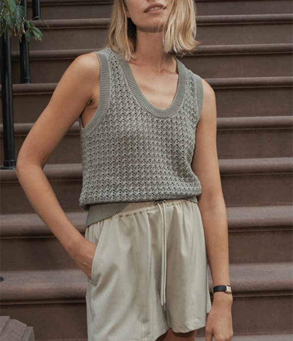 Womens Ferns Open Knit Tank