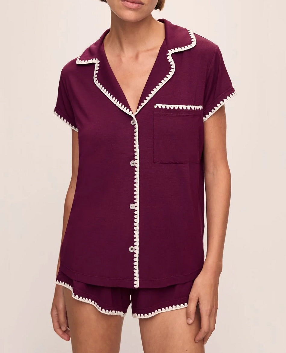 Womens Frida Whip Stitch Short PJ Set