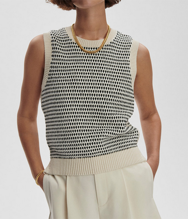 Womens Knowles Textured Knit Vest