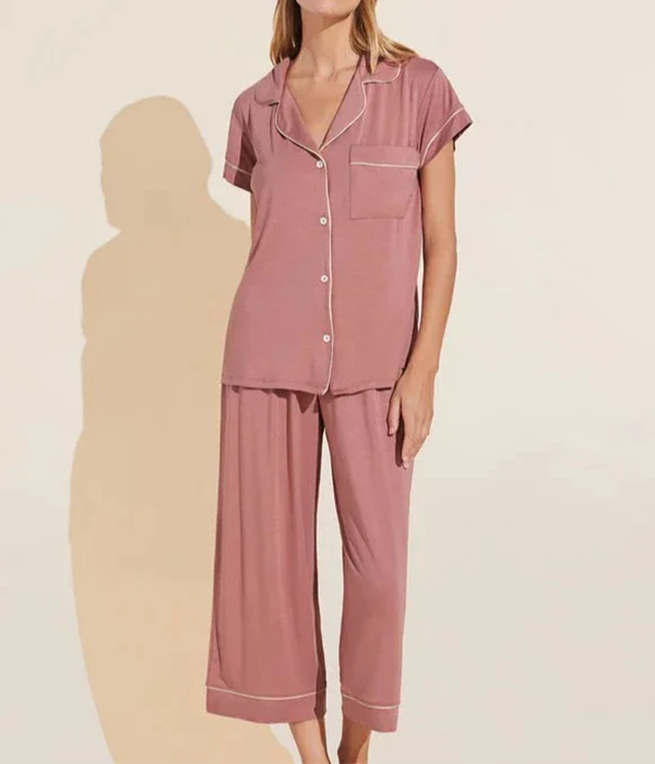 Womens Gisele Tencel Modal Short Sleeve Crop PJ Set
