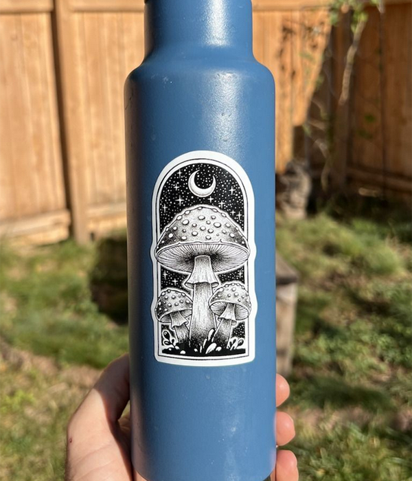 Cosmic Caps Mushroom Sticker