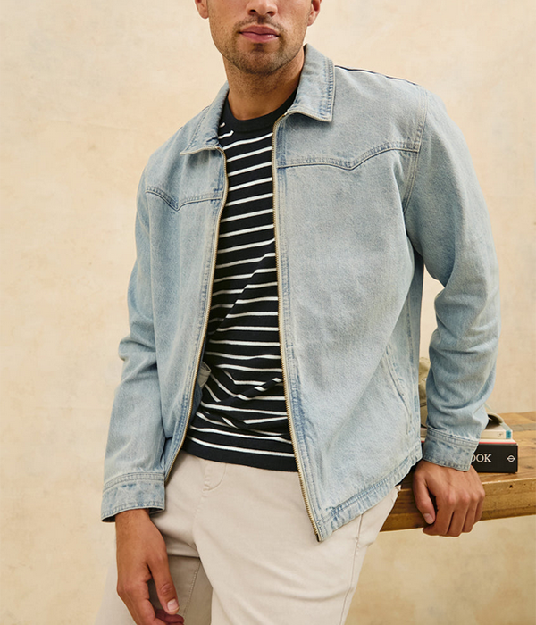 Mens Cooke Button Down L/S in Light Wash