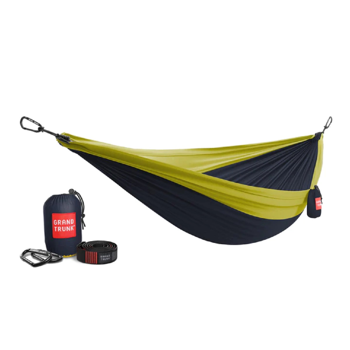 Double Hammock with Strap in Collegiate Navy / Chartreuse