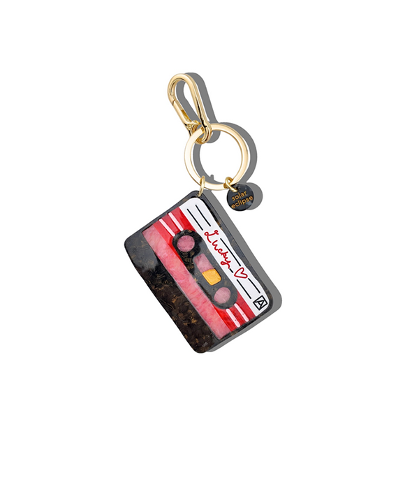 Hand-Painted Lucky Cassette Bag Charm + Keychain