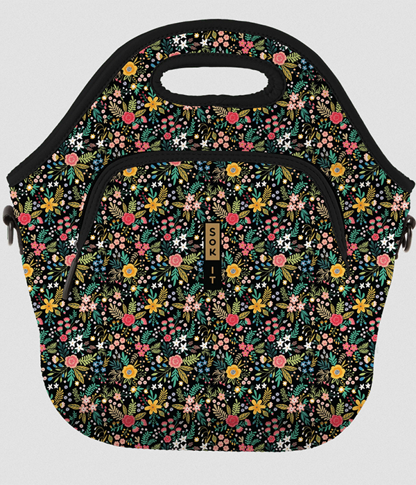 LunchTote XL - Black English Garden Picnic - XLG