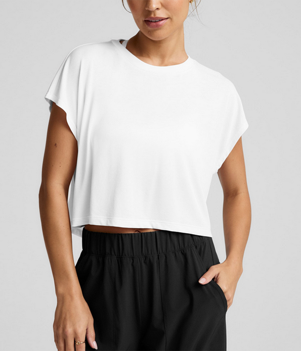 Womens Studio Luxe Cropped Tee