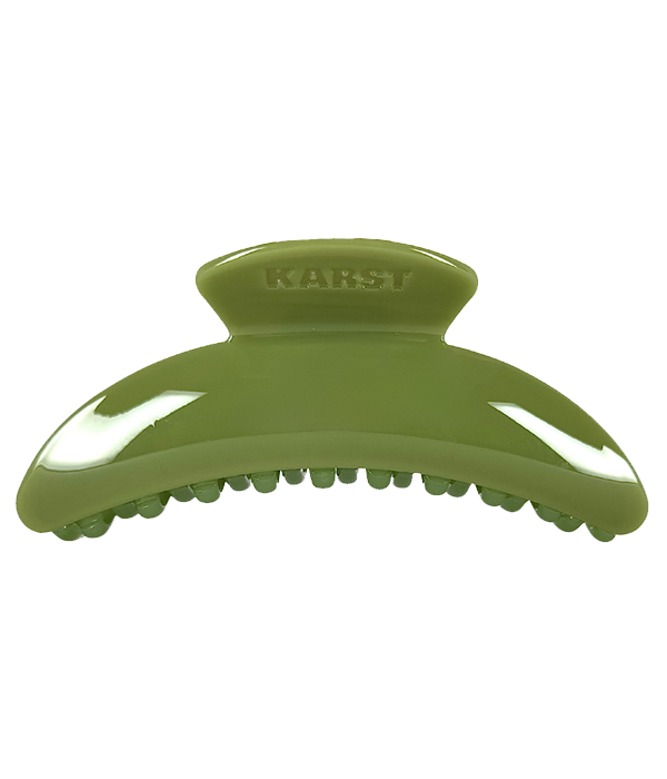 Slim Hair Claw Clip â€” Olive (No Charm Ring)
