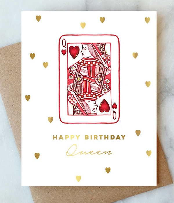Queen of Hearts Birthday Greeting Card