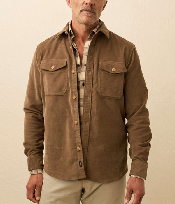 Mens Stretch Terry Corduroy Workshirt