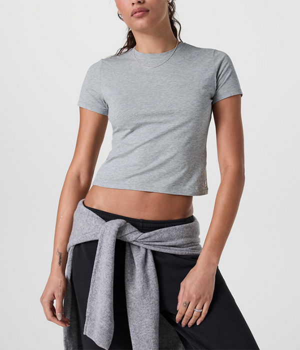 Womens S/S Feather Baby Tee