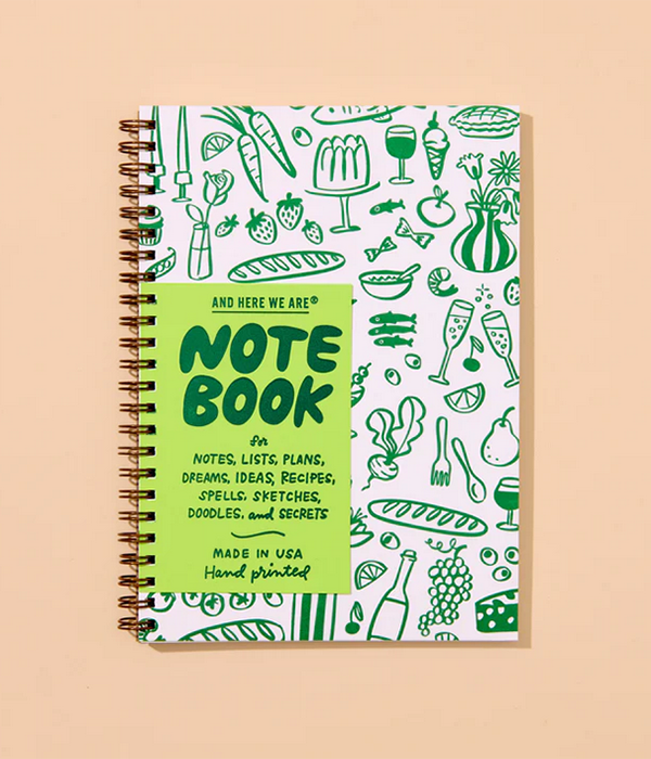 Icons Letterpress A5 Spiral Notebook - Made in USA  Food, Snack, Dinner Party, Charcuterie, Housewarmingâ€¦