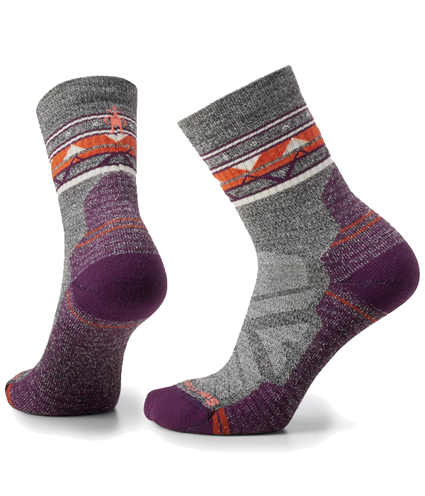 Womens Hike Light Cushion Zig Zag Valley Mid Crew Socks