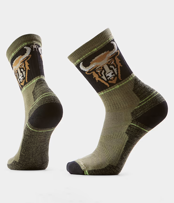 Unisex Hike Light Cushion Bison Crew Socks
