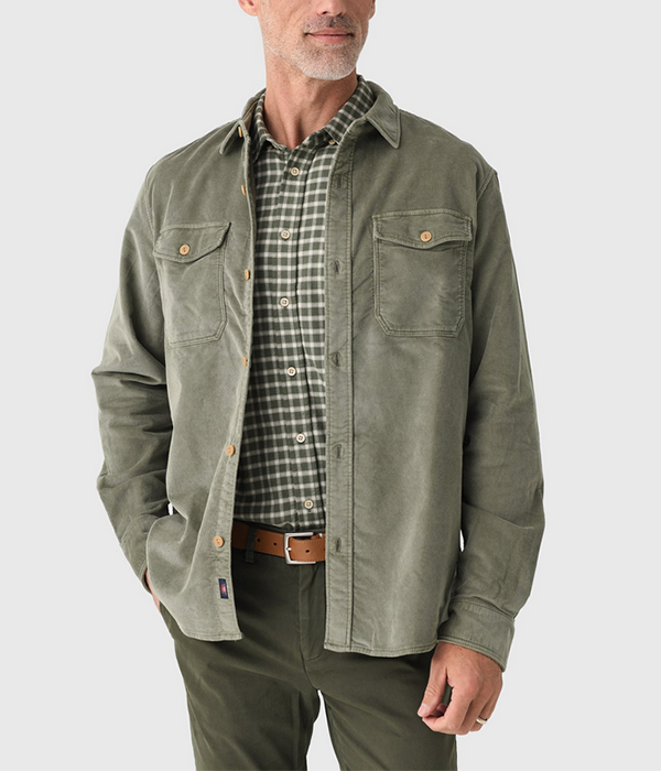 Mens Stretch Terry Corduroy Workshirt