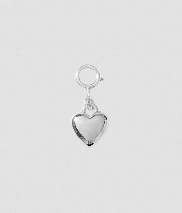 Womens Hair Clip Charm â€” Heart of Chrome (Silver)