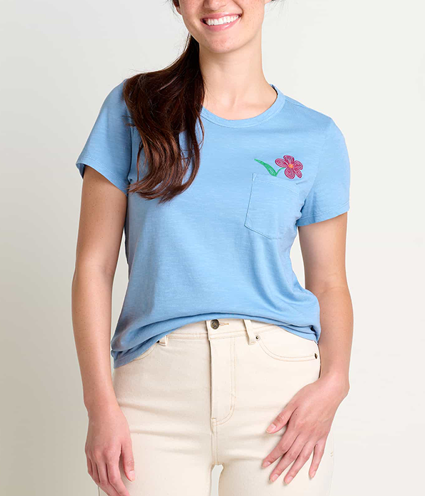 Womens Primo SS Crew Embroidered