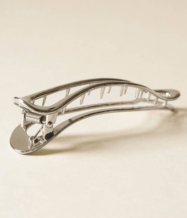 Long Metal Hair Claw Clip | Silver