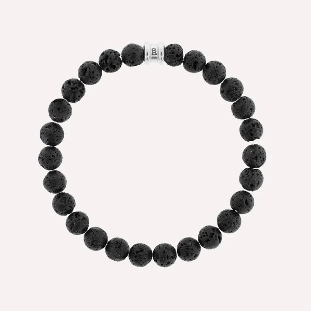 Mens Basic Stones Bracelet in Lava