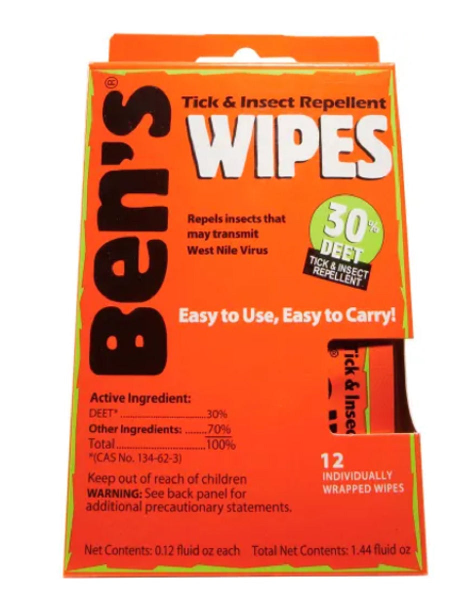 Ben's Wipes 30% Deet 12 Pack