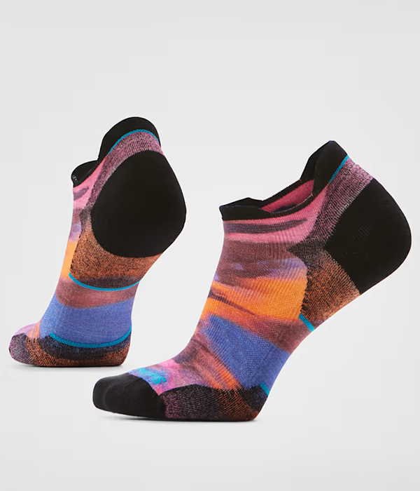 Womens Run Targeted Cushion Brushed Print Low Ankle Socks
