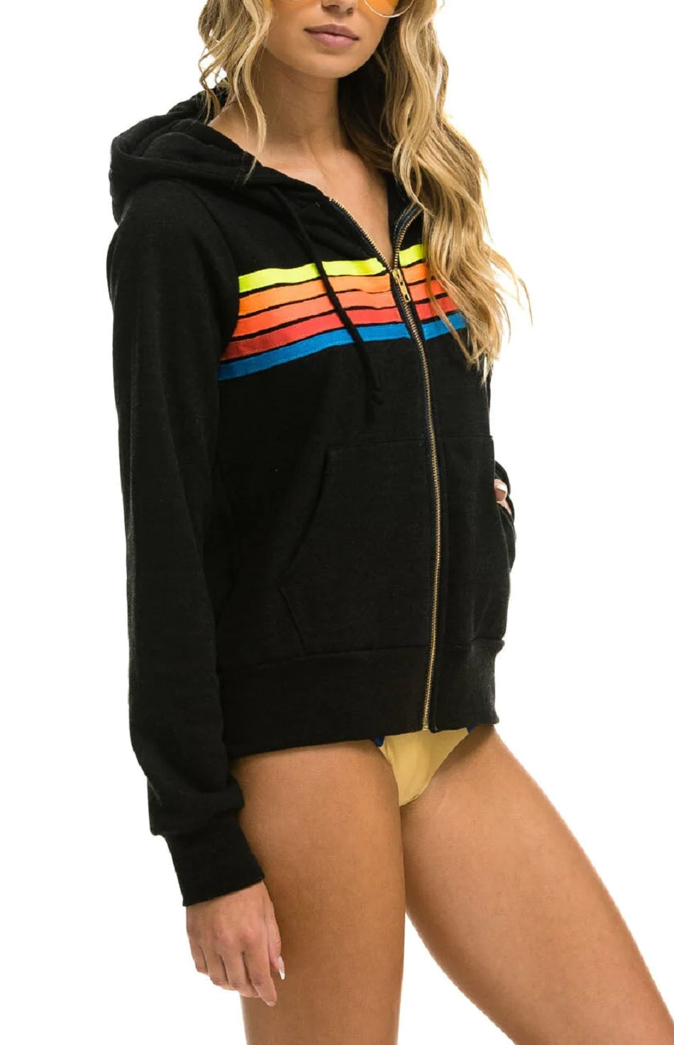 AVIATOR NATION 5 Stripe Zip Hoodie