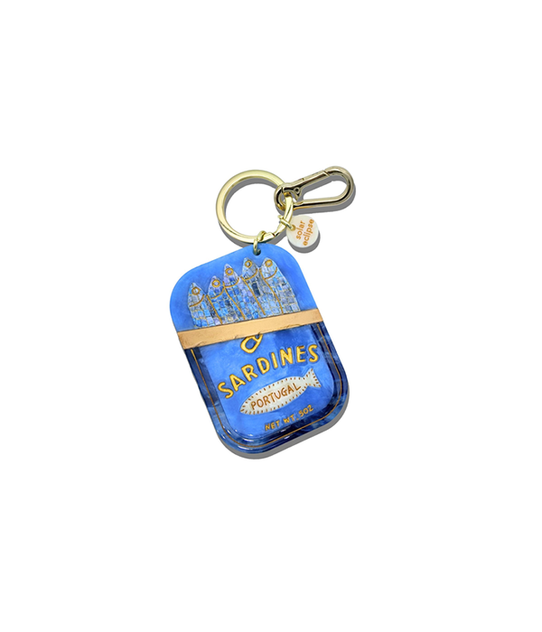 Hand-Painted Sardines Bag Charm + Keychain