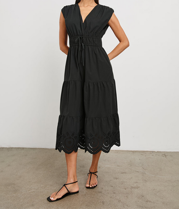 Womens Lucia Dress in Black Eyelet
