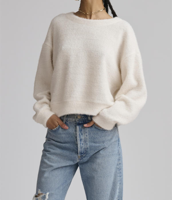 Womens Fallon Fuzzy Crewneck