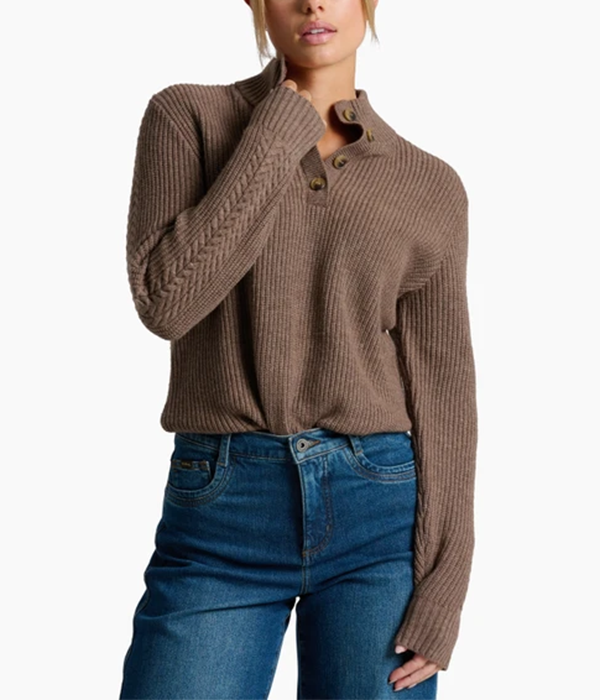 Womens Fireside Henley Sweater