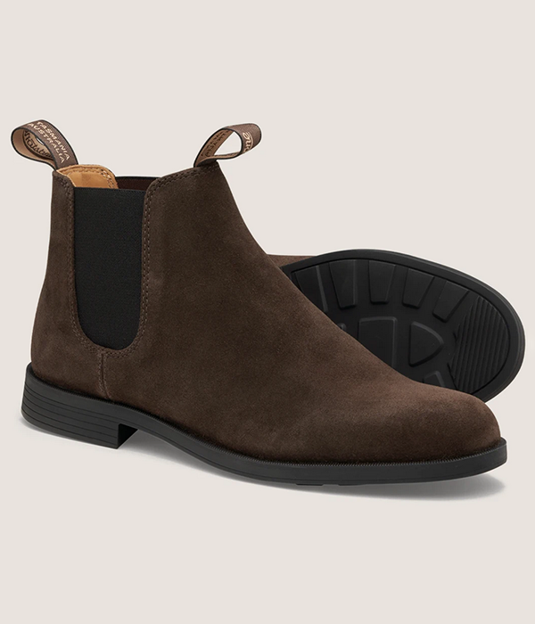 Mens Dress Ankle Boot in Brown Suede