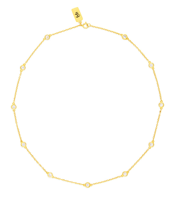 Womens Rian CZ Necklace - Gold - 16"