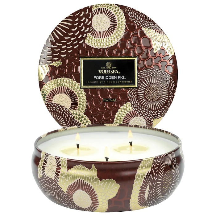VOLUSPA 3 Wick Candle in Decorative Tin 60 Hour