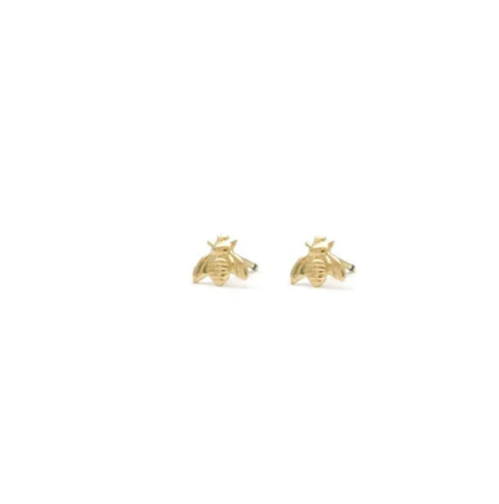 Womens Bee Stud Earring Pair 5.5mm Bee Shape