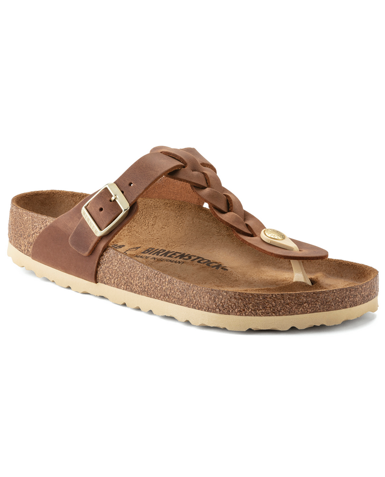 Womens Gizeh Braid Cognac Oiled Leather Regular