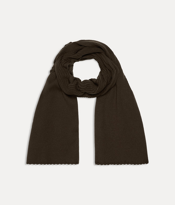 Womens Snug Ribbed Knit Scarf