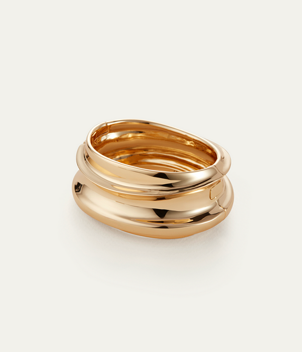 Lennon Mega Bangle in High Polish Gold