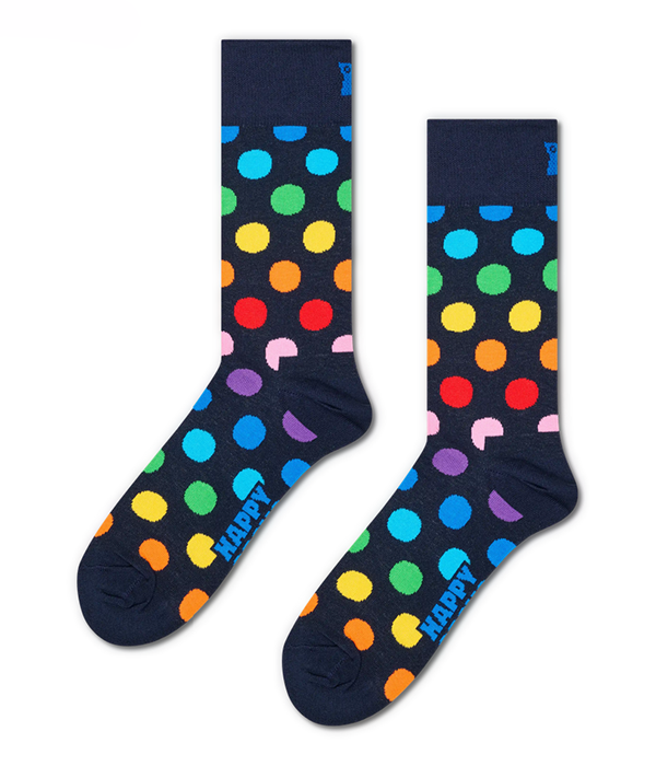Mens Big Dot Sock in Navy