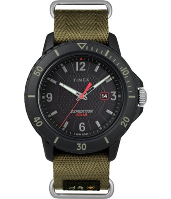 Gallatin Solar Expedition - Black Dial Green Strap