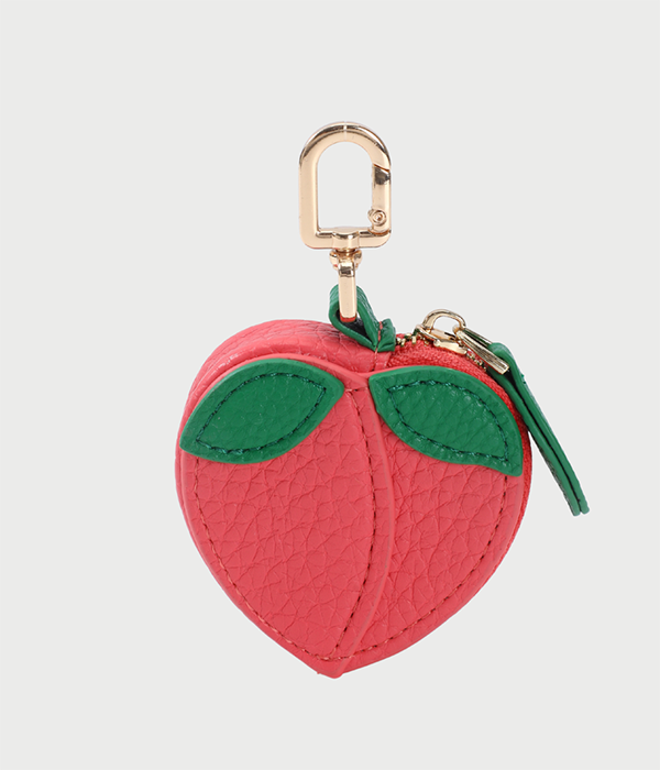 Leather Peach Charm in Pink