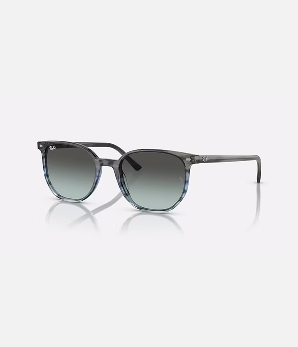 Elliot Sunglasses in Striped Gray Gradient Blue