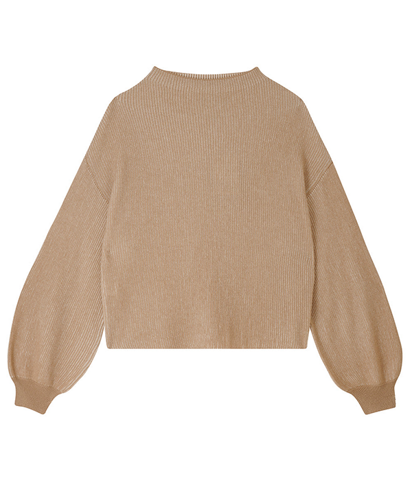 Womens Plated Rib Crew