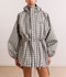 Womens Liu Raincoat - Elderberry Check