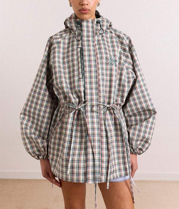 Womens Liu Raincoat - Elderberry Check