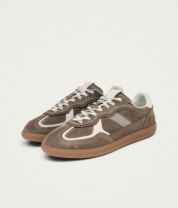 Womens Tb.490 Rife Taupe Leather Sneakers