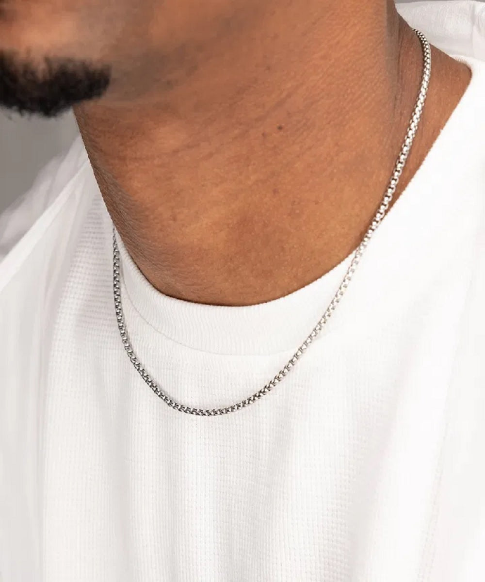 Boxchain Necklace (Silver) 50cm