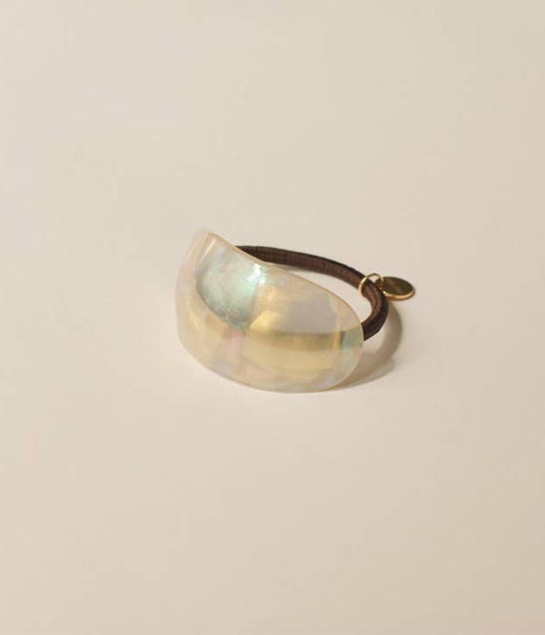 Curved Oval Resin Ponytail Hair Tie